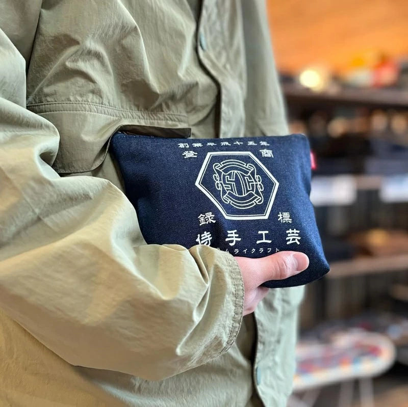 デニムポーチ 10oz 侍手工芸 赤ピス 商標登録デザイン