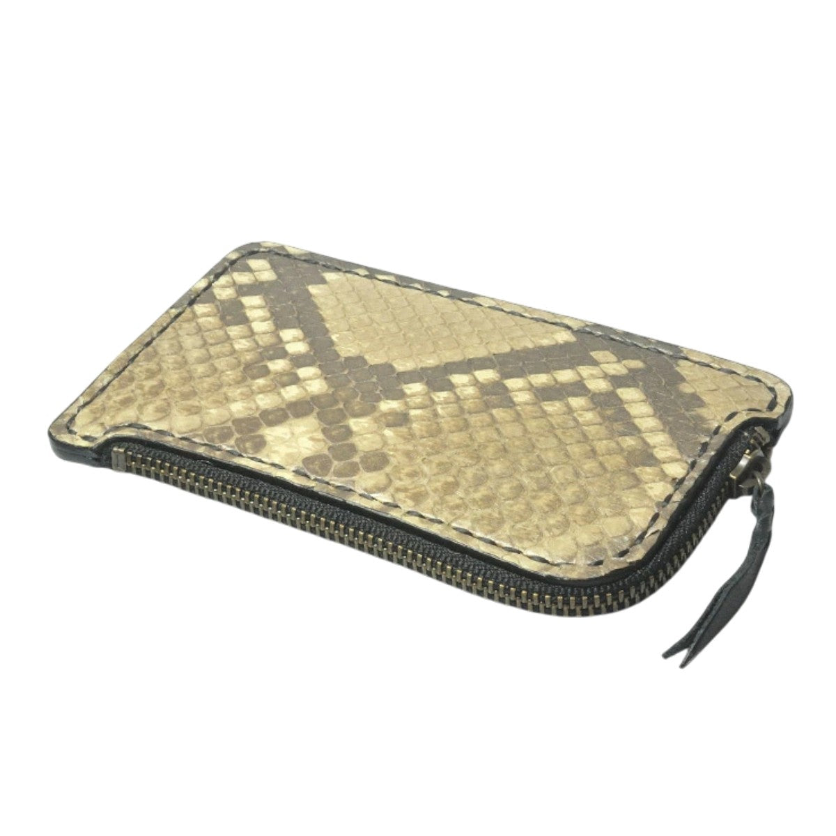 サムライクラフト Lファスナー コインケース ダイヤモンドパイソン フロントカット バックカット マット加工 パール加工