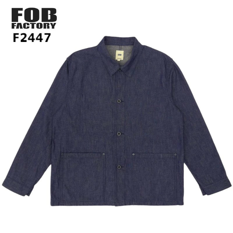 FOB FACTORY F2447 10オンス デニム カバーオール ワンウォッシュ FOB FACTORY F2447 10オンス デニム カバーオール ワンウォッシュ