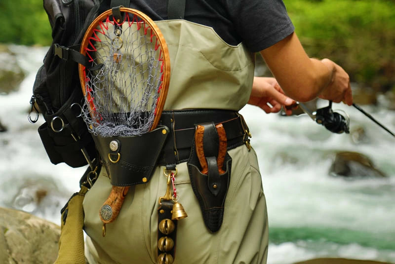 サムライクラフト ランディングネット ホルスター シェリダンスタイルカービング ブラック