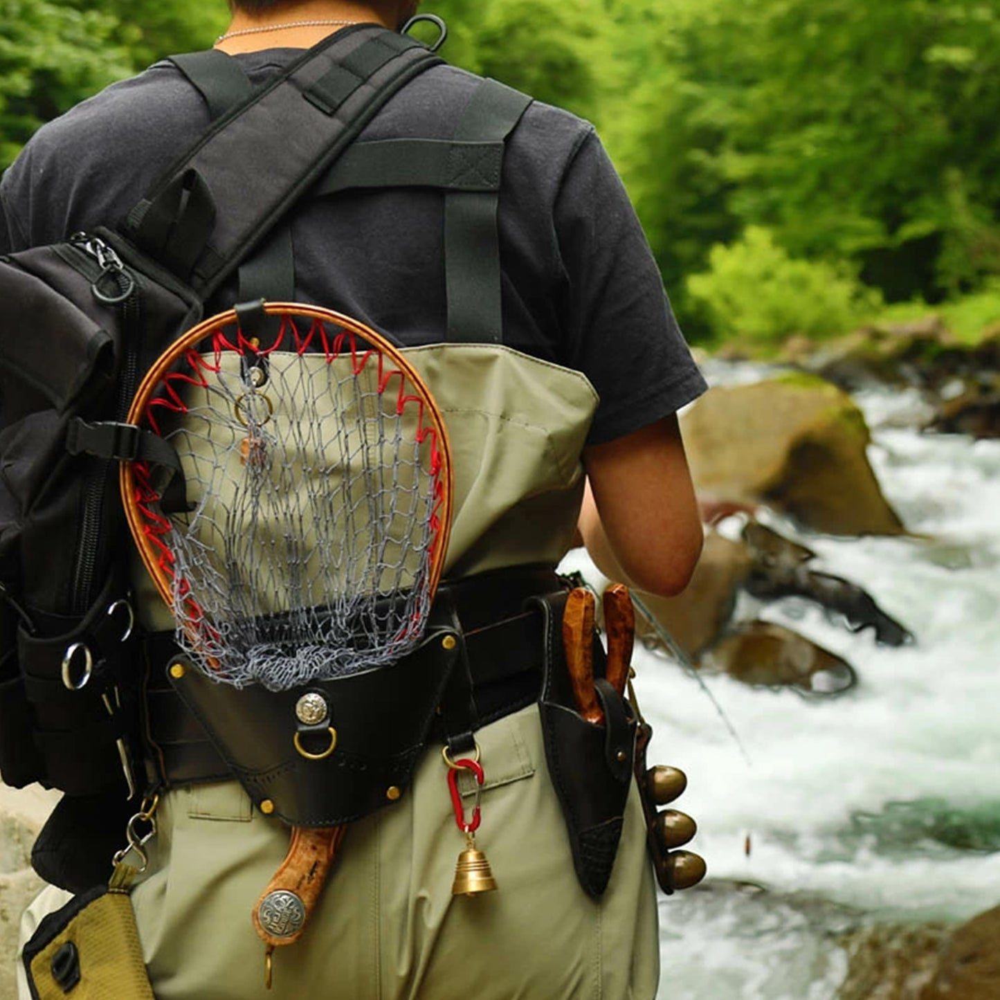 サムライクラフト ランディングネット ホルスター 厚革ヌメ