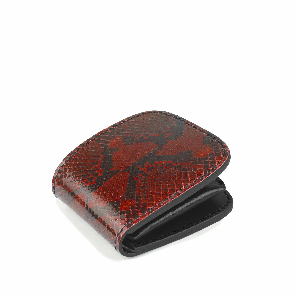 サムライクラフト ハーフウォレット N-1 ダイヤモンドパイソン オイルレザー ブラック