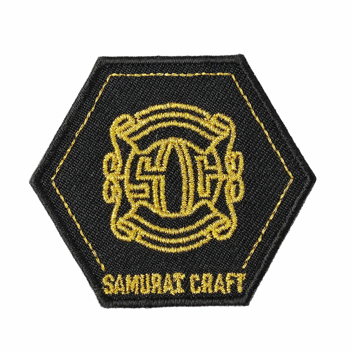 サムライクラフト ロゴ入り ワッペン 六角形 刺繍ワッペン