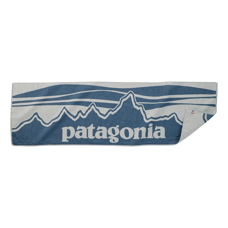Patagonia 今治スポーツ ガーゼ タオル 73ロゴ TW021 Glass Blue 裏面の生地