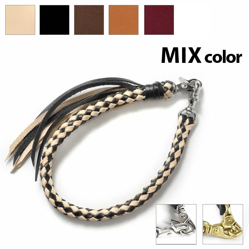 サムライクラフト ウォレットチェーン ダイヤ編み バイカラー 8本編み