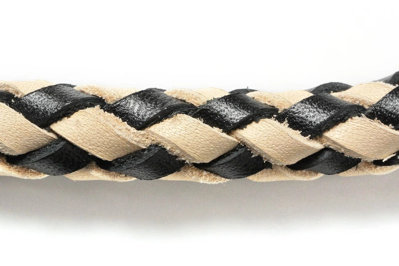 サムライクラフト ウォレットチェーン ダイヤ編み バイカラー 8本編み サドルレザー オイルレザー