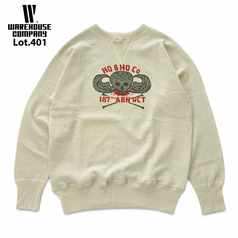 WAREHOUSE ウエアハウス　スウェット 40 オートミール WAREHOUSE】 ウエアハウス Lot 401 HQ & HQ CO 両V セットイン
