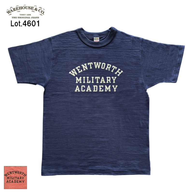 ウエアハウス Lot 4601 MILITARY ACADEMY 半袖 プリント Tシャツ