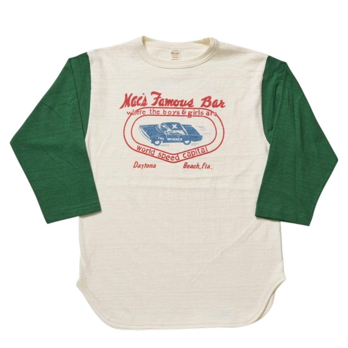 WAREHOUSE ウエアハウス 4800 7分袖 ベースボールTシャツ MAC's FAMOUS BAR