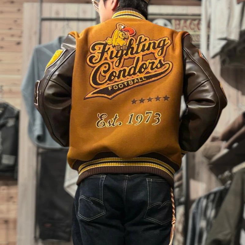 ホワイツビル スタジャン WV15603-156 FIGHTING CONDORS(GOLD) アワードジャケット ウール メルトン 1973 キャメル ブラウン マスタード