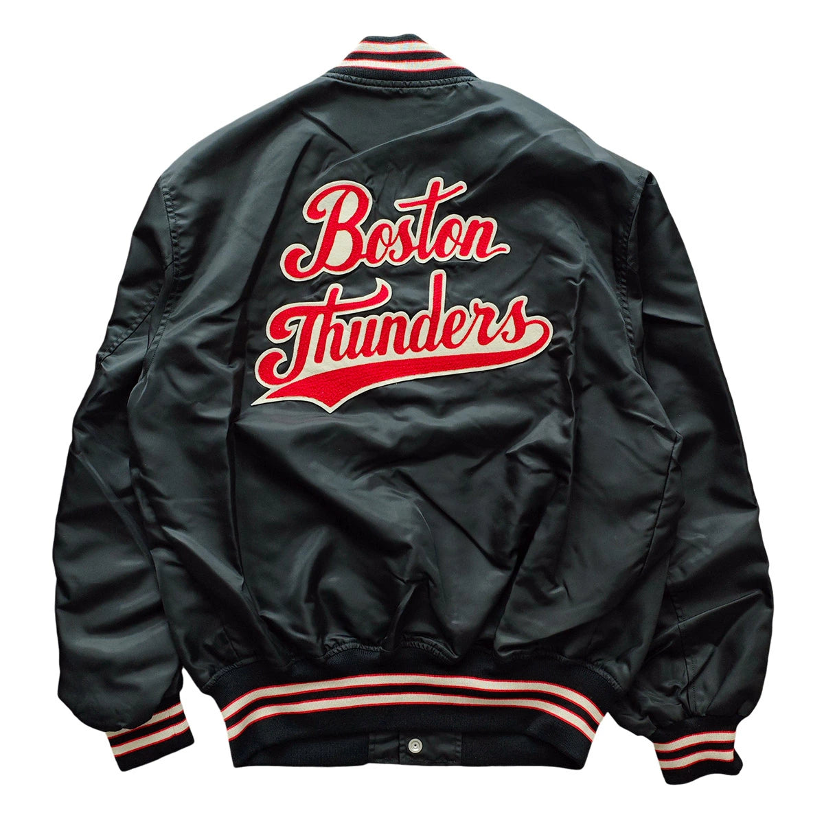 ホワイツビル ベースボールジャケット WV15607 ナイロン スタジャン ブラック ワイン ナイロンジャンパー