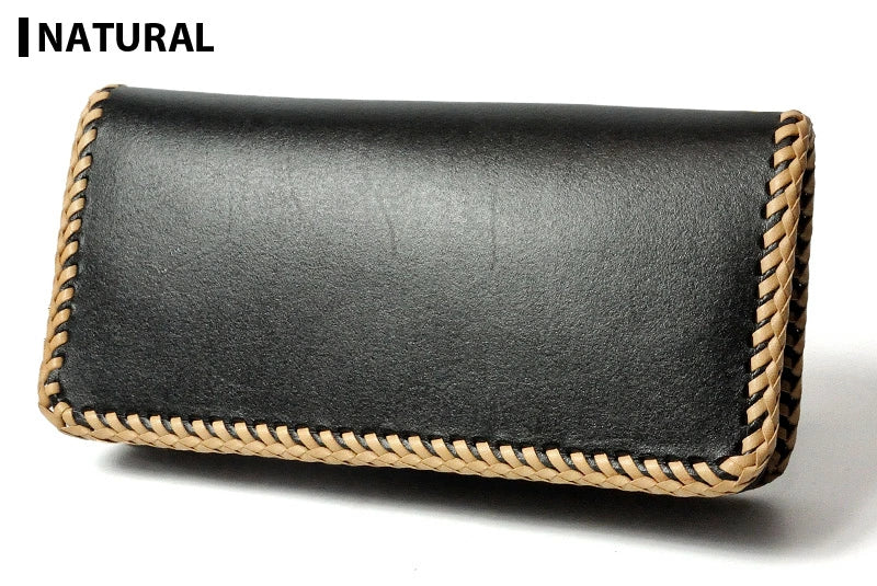 サムライクラフト ロングウォレット A-1 フラップレス オイルレザー ブラック ダブルステッチ