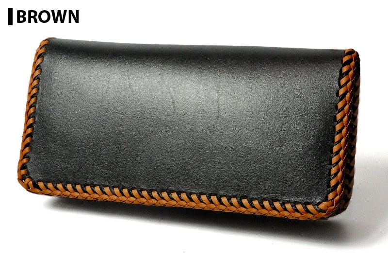 サムライクラフト ロングウォレット A-1 フラップレス オイルレザー ブラック ダブルステッチ