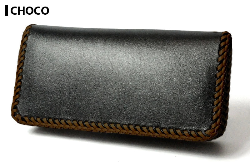 サムライクラフト ロングウォレット A-1 フラップレス オイルレザー ブラック ダブルステッチ