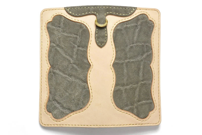 サムライクラフト ロングウォレット A-1 フラップレス 補強あり エレファントレザー インレイ