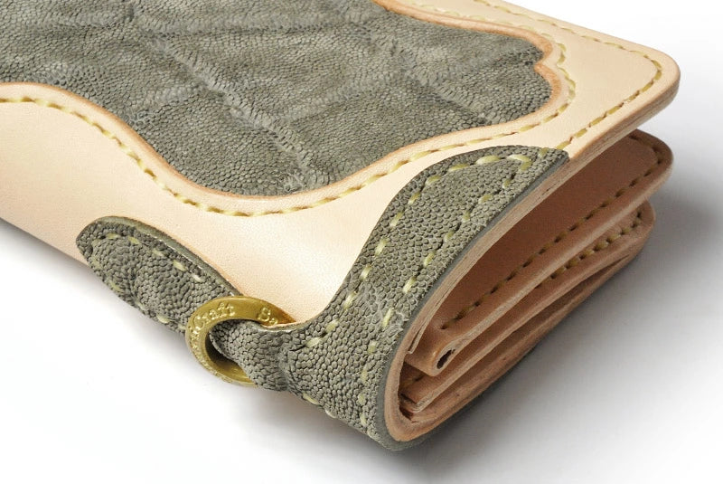 サムライクラフト ロングウォレット A-1 フラップレス 補強あり エレファントレザー インレイ