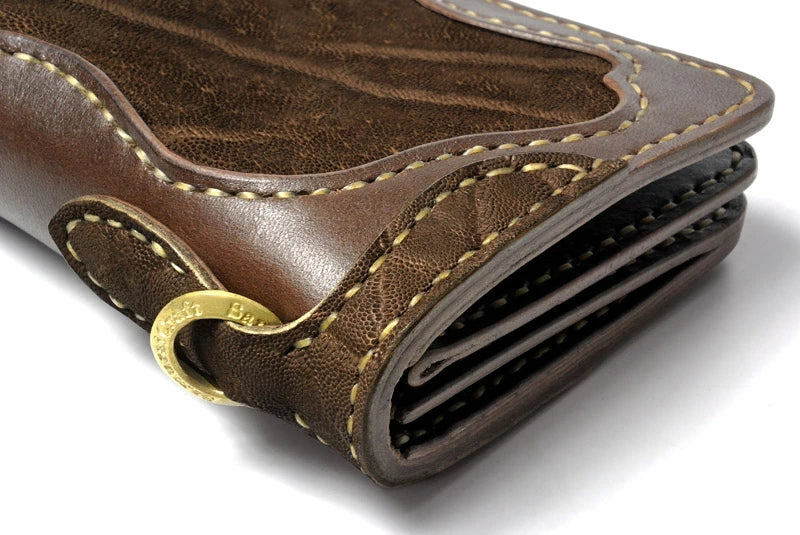 サムライクラフト ロングウォレット A-1 フラップレス 補強あり エレファントレザー インレイ