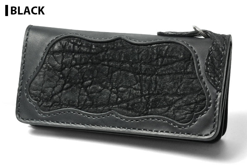 サムライクラフト ロングウォレット A-1 フラップレス 補強あり エレファントレザー インレイ