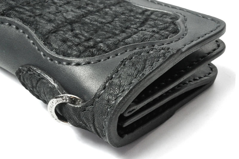 サムライクラフト ロングウォレット A-1 フラップレス 補強あり エレファントレザー インレイ