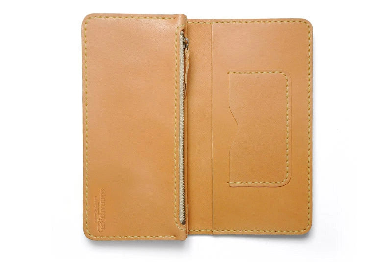 サムライクラフト ロングウォレット A-1 フラップレス シェリダンスタイルカービング タンニング加工