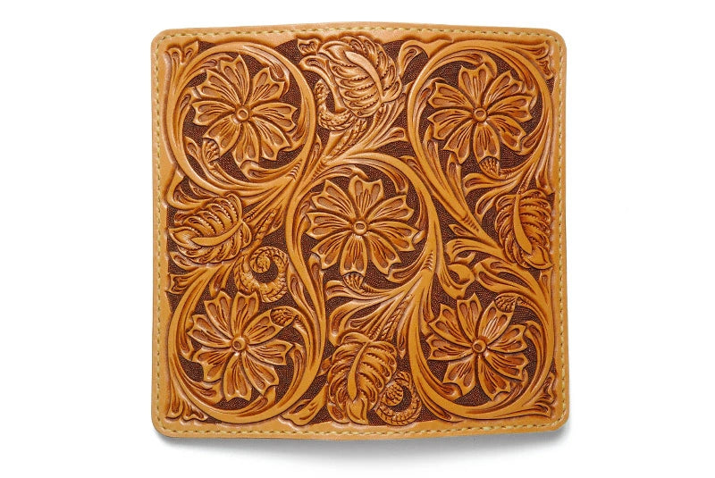 サムライクラフト ロングウォレット A-1 フラップレス シェリダンスタイルカービング タンニング加工