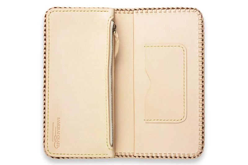 サムライクラフト ロングウォレット A-1 フラップレス ダブルステッチ サドルレザー オイルレザー