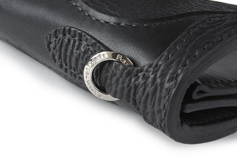 サムライクラフト ロングウォレット A-1 フラップレス 補強あり ブラックサドル シャークスキン インレイ