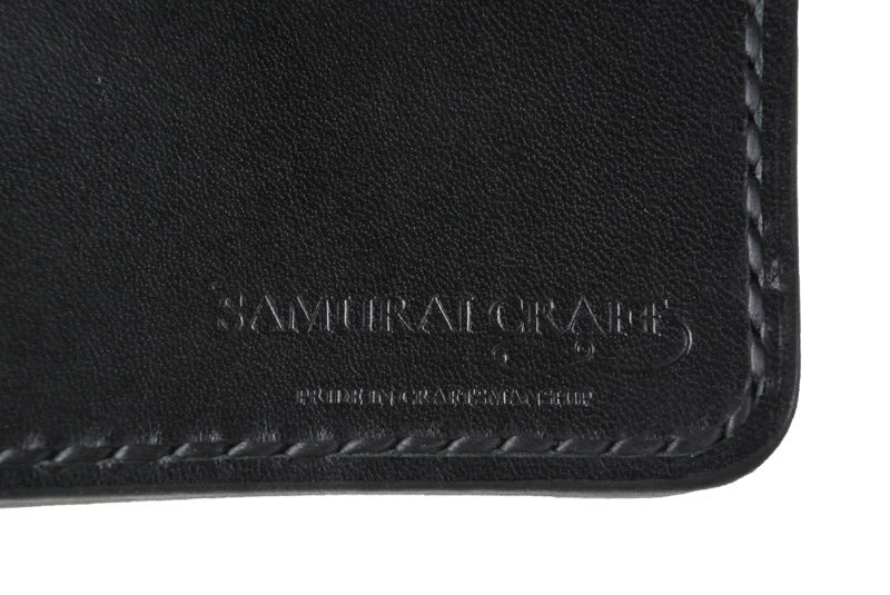 サムライクラフト ロングウォレット A-1 フラップレス 補強あり ブラックサドル シャークスキン インレイ