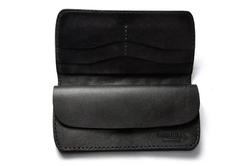 サムライクラフト スリムロングウォレット A-2 フラップレス カスタムモデル シェリダンスタイルカービング ハーマンオーク ツーリングレザー サドルレザー