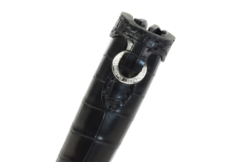 サムライクラフト スリムロングウォレット A-2 フラップレス 補強あり クロコダイル ブラック オイルレザー