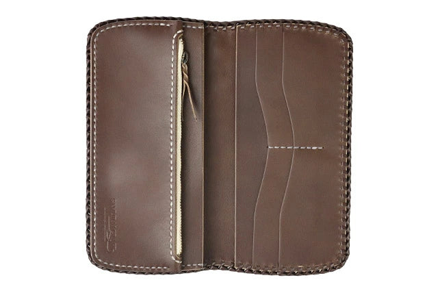 サムライクラフト スリムロングウォレット A-2 フラップレス ダブルステッチ サドルレザー オイルレザー