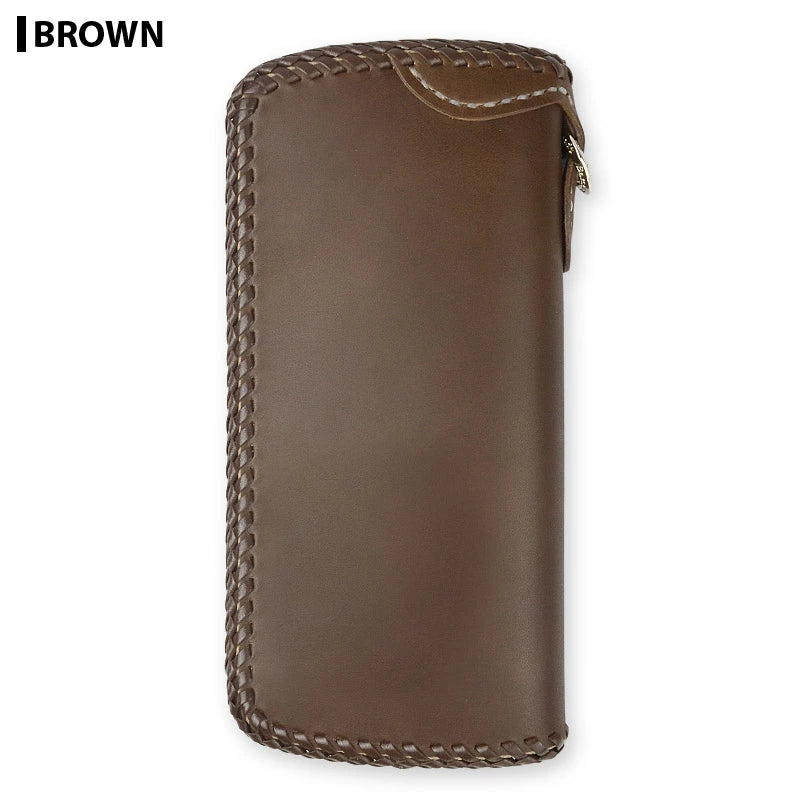 サムライクラフト スリムロングウォレット A-2 フラップレス ダブルステッチ 補強あり サドルレザー オイルレザー