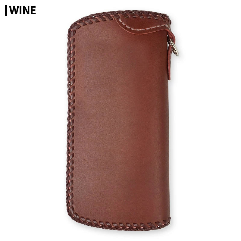 サムライクラフト スリムロングウォレット A-2 フラップレス ダブルステッチ 補強あり サドルレザー オイルレザー