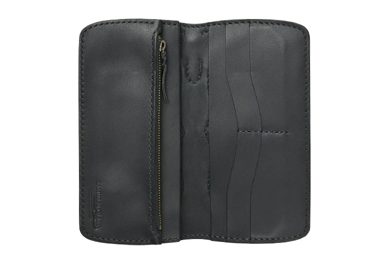 サムライクラフト スリムロングウォレット A-2 フラップレス 補強あり サドルレザー オイルレザー クロコダイル インレイ