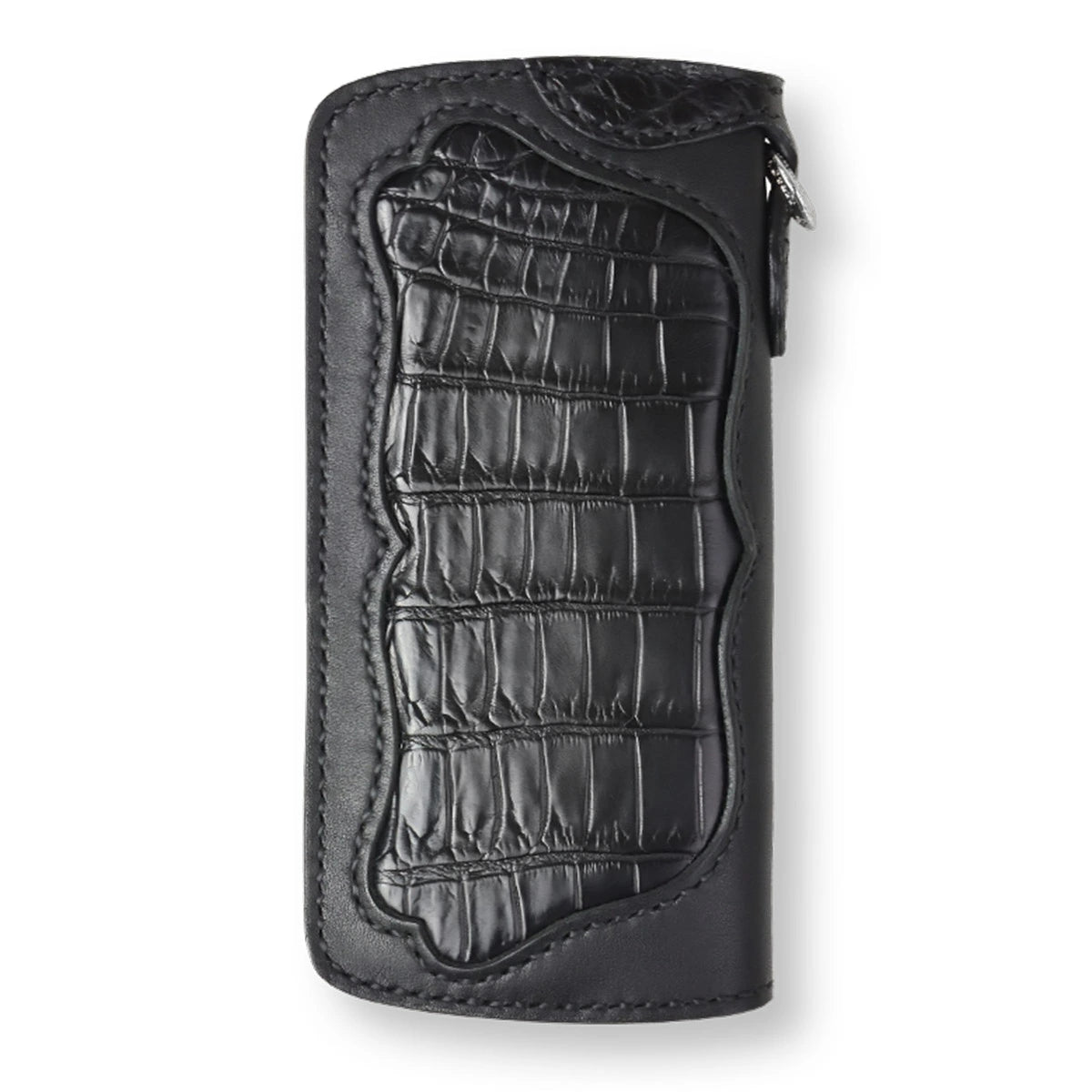 サムライクラフト スリムロングウォレット A-2 フラップレス 補強あり サドルレザー オイルレザー クロコダイル インレイ