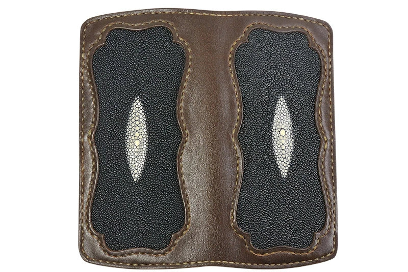 サムライクラフト スリムロングウォレット A-2 フラップレス オイルレザー スティングレイ インレイ