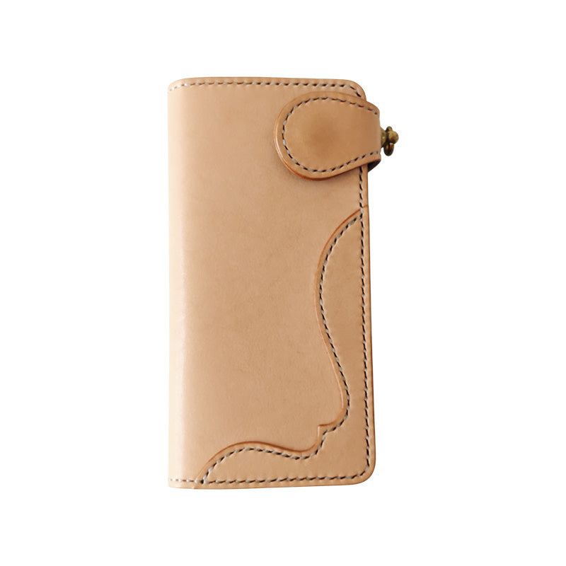 サムライクラフト ロングウォレット A-1 サドルレザー オイルレザー ナチュラル × ブラック