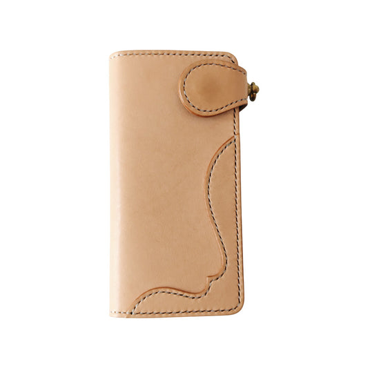 サムライクラフト ロングウォレット A-1 サドルレザー オイルレザー ナチュラル × ブラック