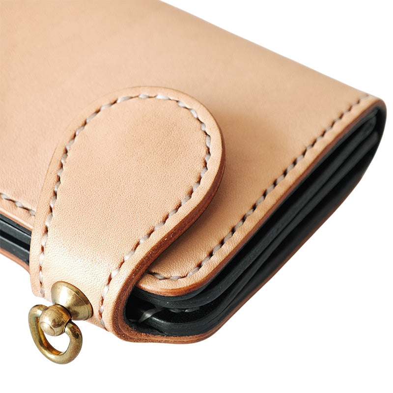 サムライクラフト ロングウォレット A-1 サドルレザー オイルレザー ナチュラル × ブラック