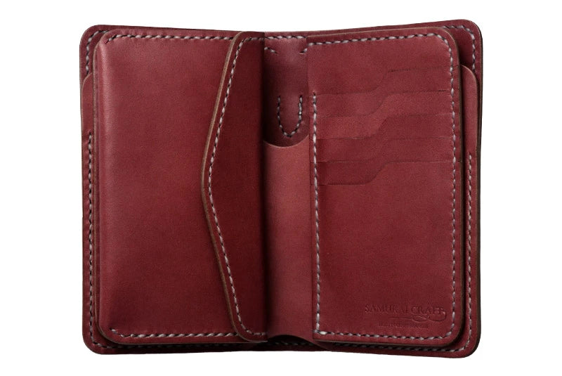 サムライクラフト ミドルウォレット B-10 フラップレス リングあり オイルレザー サドルレザー