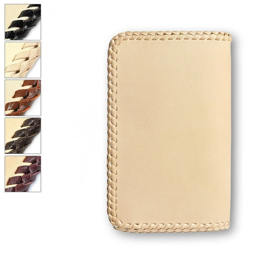 サムライクラフト ミドルウォレット B-10 フラップレス ダブルステッチ サドルレザー ナチュラル