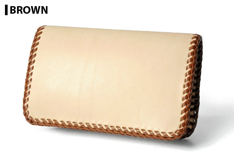 サムライクラフト ミドルウォレット B-10 フラップレス ダブルステッチ サドルレザー ナチュラル