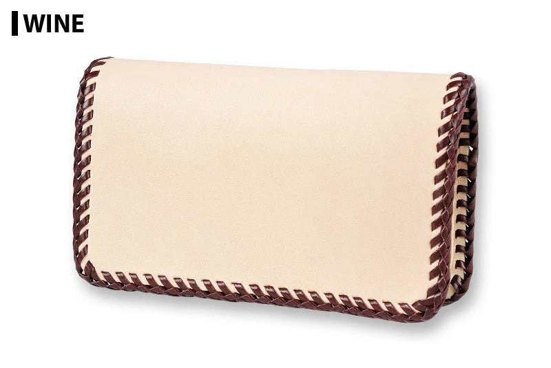 サムライクラフト ミドルウォレット B-10 フラップレス ダブルステッチ サドルレザー ナチュラル