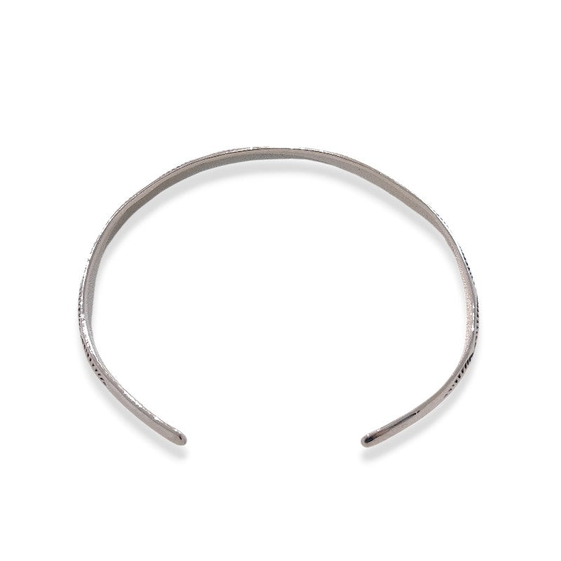 シルバー925 トライアングル シルバーバングル スタンプワーク B-1010 手首17.5cm