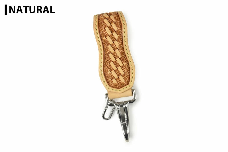 サムライクラフト B-15A type4 ベルトループキーホルダー バスケットウィーブスタンピング サドルベーシック 隠しボタン