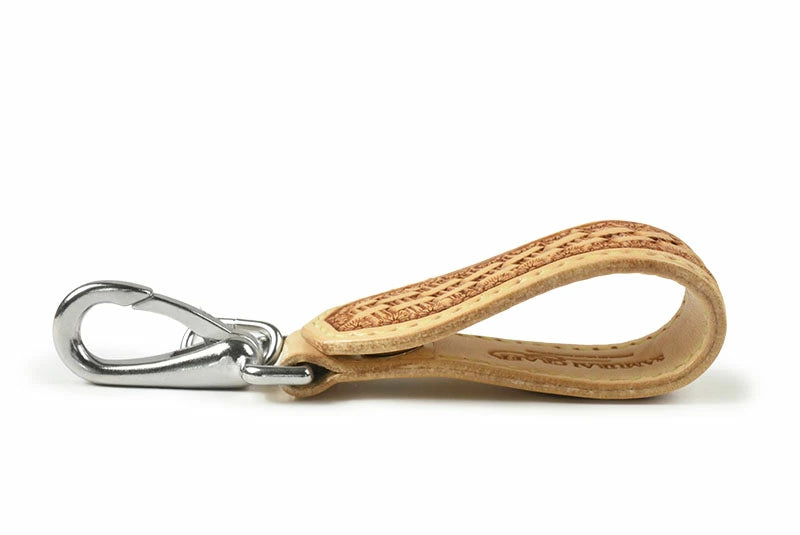 サムライクラフト B-15A type4 ベルトループキーホルダー バスケットウィーブスタンピング サドルベーシック 隠しボタン