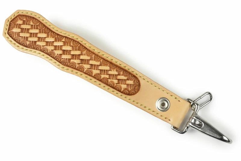 サムライクラフト B-15A type4 ベルトループキーホルダー バスケットウィーブスタンピング サドルベーシック 隠しボタン