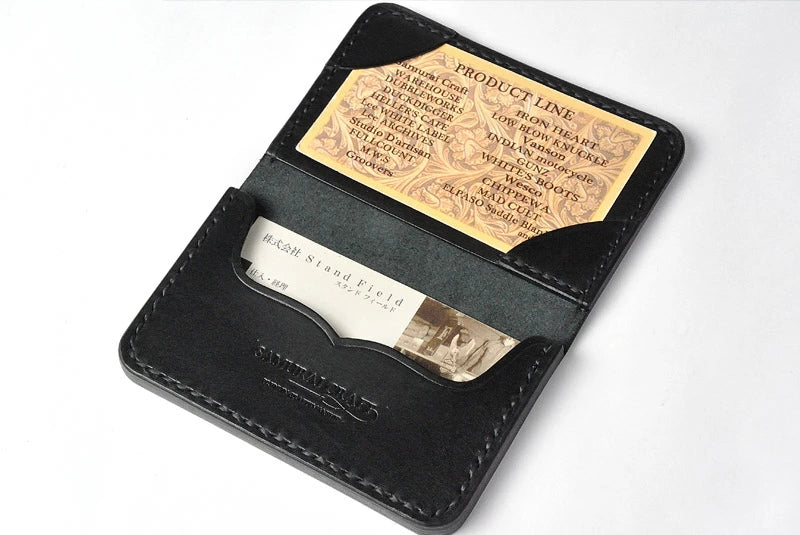 サムライクラフト ジョッター付き名刺入れ 角丸 カードケース サドルレザー オイルレザー