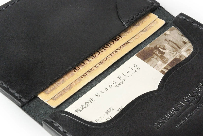 サムライクラフト ジョッター付き名刺入れ 角丸 カードケース サドルレザー オイルレザー