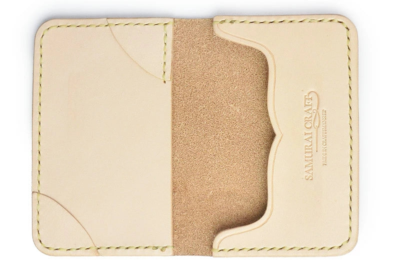 サムライクラフト ジョッター付き名刺入れ 角丸 カードケース サドルレザー カットワーク バスケットウィーブスタンピング